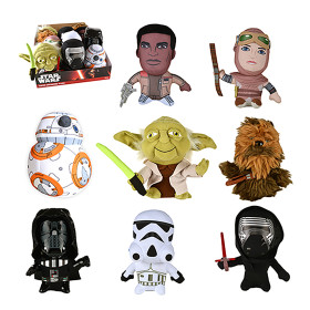 Super Deformed Plush - Toy - Star Wars: The Force Awakens - 12 pc CDU (Darth (1) Yoda ( 2) Chewbacca ( 2) Stormtrooper ( 1) Rey ( 1) Finn (1) BB-8 (2) Kylo Ren (2))