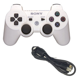 White PS3 Dualshock 3 - White Dualshock 3 Controller for PlayStation 3