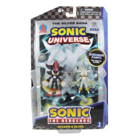 Shadow and Silver Figurines Pack with The Silver Saga Comic Series - Sonic the Hedgehog - Brand New