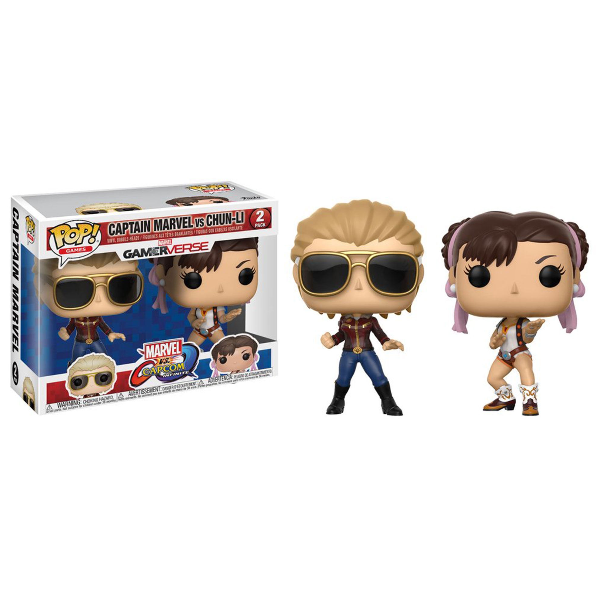 POP - Toy - Vinyl Figure - Marvel vs. Capcom 2Pk - Captain Marvel vs. Chun-Li