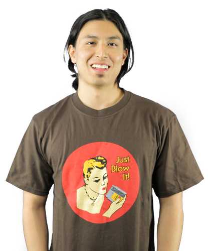 Brown or Black - Just Blow It NES Video Game T-Shirt