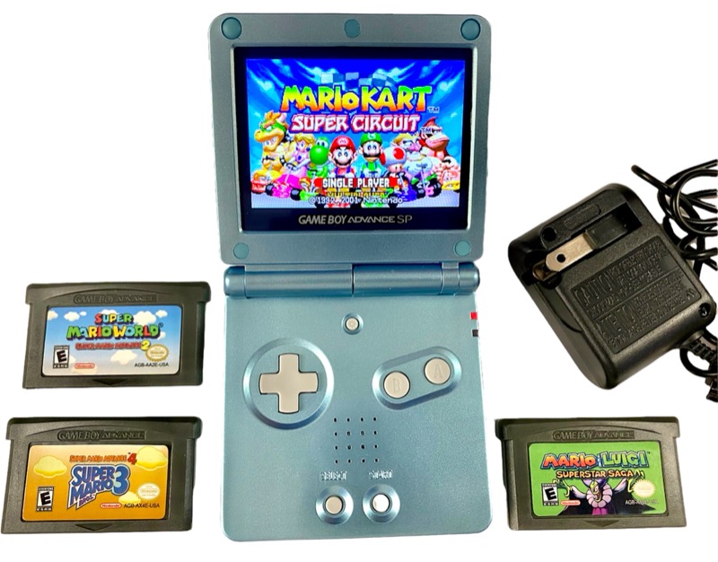 New Upgraded Limited Edition SP Pearl Blue Bundle - Gameboy Advance SP for Gameboy Advance SP
