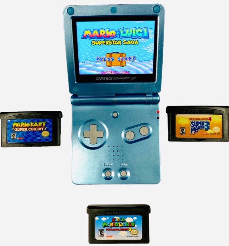 New Upgraded Limited Edition SP Pearl Blue Bundle - Gameboy Advance SP for Gameboy Advance SP
