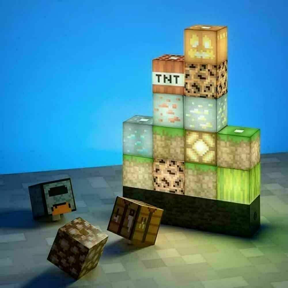 Minecraft LED Block Lights - Minecraft Block Building Light for Game Room Lighting