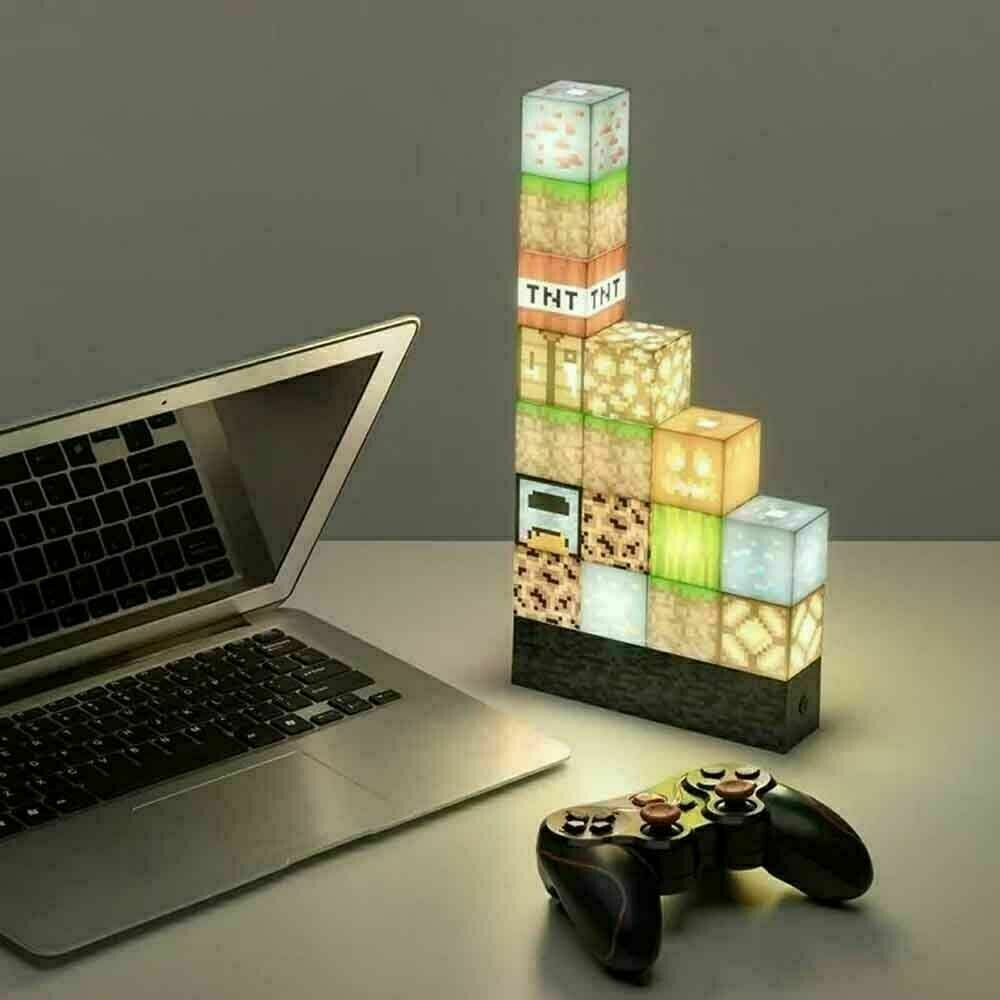 Minecraft LED Block Lights - Minecraft Block Building Light for Game Room Lighting