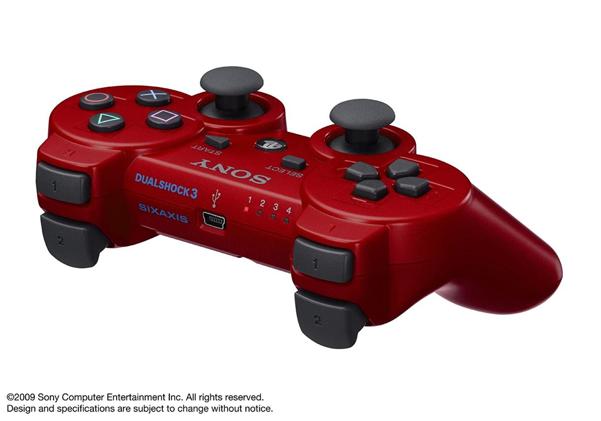 Playstation 3 Dualshock 3 in Red - Sony Red PS3 Controller for PlayStation 3
