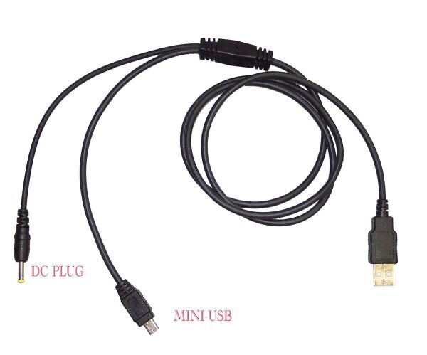 New - PSP Cable Mini-USB and DC to USB for General Gaming