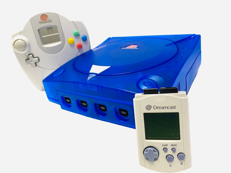 Blue Modded Dreamcast GDEMU + SD Card + DreamPSU w/Collection in Blue - Blue Modded Dreamcast GDEMU + SD Card + DreamPSU w/Collection in Blue for Retro Game Consoles