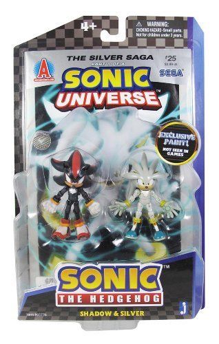 Shadow and Silver Figurines Pack with The Silver Saga Comic Series - Sonic the Hedgehog - Brand New