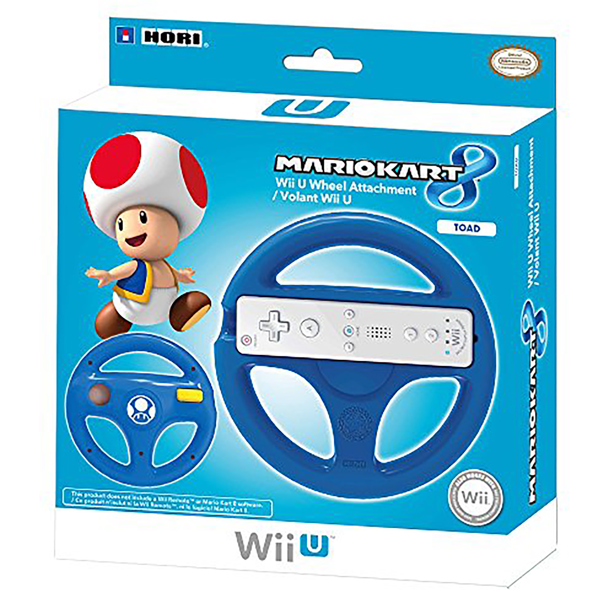 Wii U Controller Mario Kart 8 Toad Racing Wheel (hori) - Wii U Controller Mario Kart 8 Toad Racing Wheel (hori) for General Gaming